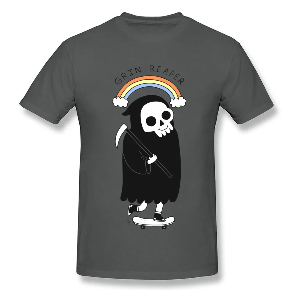 Normal Top T-shirts Creative Round Collar Grin Reaper 100% Cotton Men's Tops Tees Customized Short Sleeve Sweatshirts Grin Reaper carbon