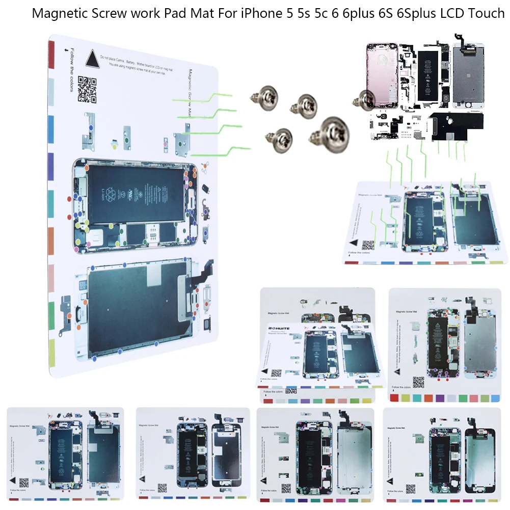 

1pc Professional Magnetic Screw Work Pad Mat Opening Repair Tool Screws Holder For LCD Touch iPhone 5 5s 5c 6 6plus 6S LCD Touch