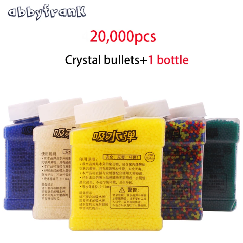 

Abbyfrank 20000Pcs Water Bullet With Bottle Crystal Paintball Bullets For Toy Gun Color Orbeez Crystal Mud Gun Accessories Toy