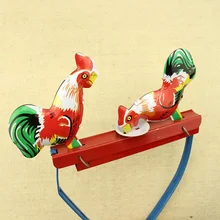 Винтажные клюющие цыплята оловянная Игрушка кнопочный переключатель коллекционный подарок заводная игрушка