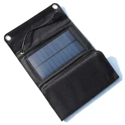 Fodable Панели солнечные Зарядное устройство для мобильного телефона 5 Вт Панели солнечные Зарядное устройство для Мощность Bank Черный 5,5 В USB2.0