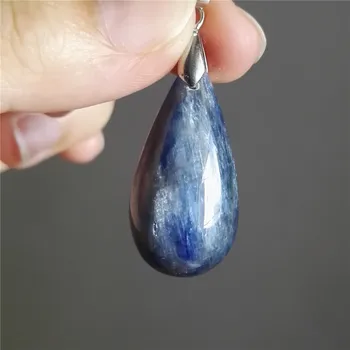 

Fashion Necklaces Crystal Charms Pendant Blue Gemstone Suspension Water Drop Bead Natural Kyanite Pendant 31x15x11mm