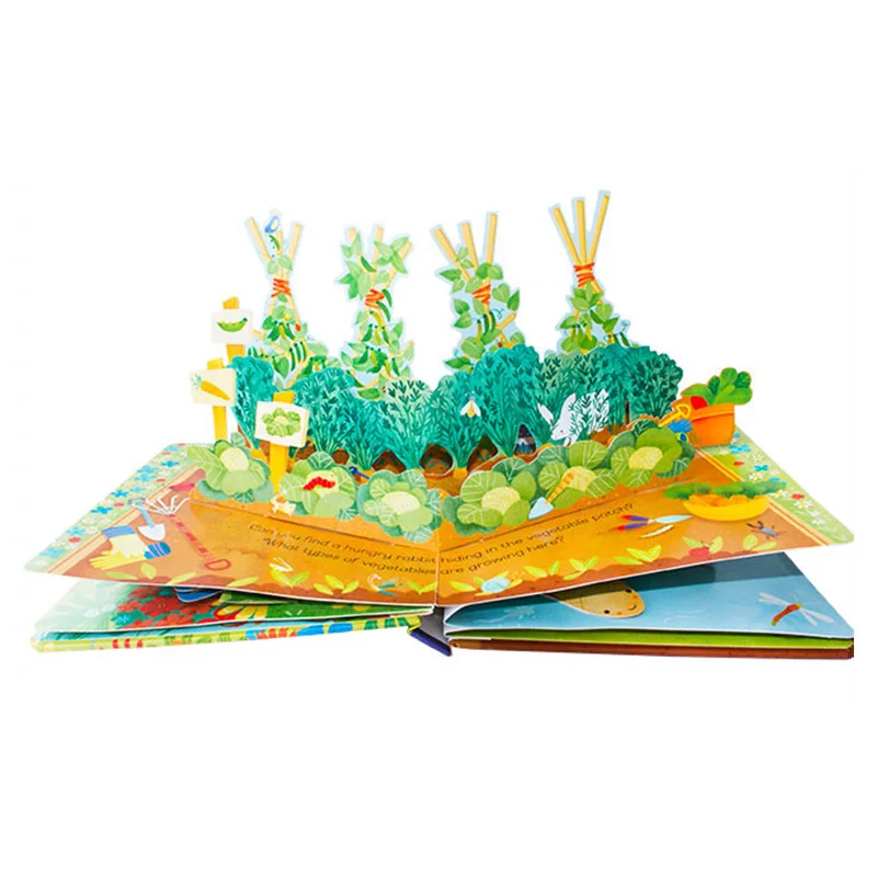 Anos de Idade Livro de Leitura para 3-6 Jardim Inglês Educacional 3d Aleta Imagem Livros Crianças Pop up 4 High Quality Material escolar e de escritório