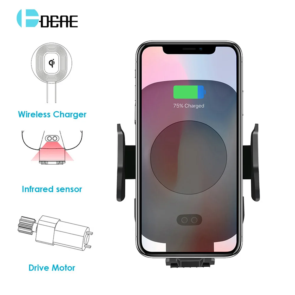 DCAE Wireless Car Charger Automatic Infrared Sensor Qi