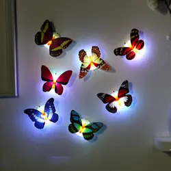 Детская гостиная настенный светильник Pasteable цветок тип случайный 1 шт. ночник наклейки светящиеся бабочки светодио дный