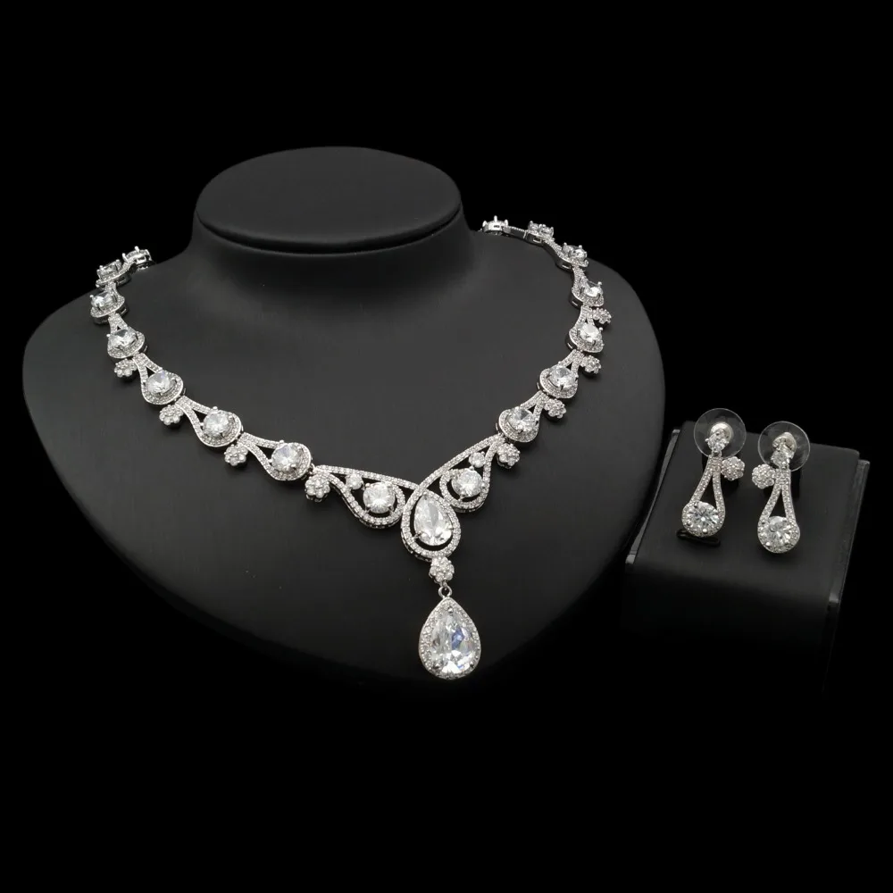 

YULAILI Popular High Quality Wedding Bridal Beautiful 18 Carat Gold Color Zircon Jewelry Sets