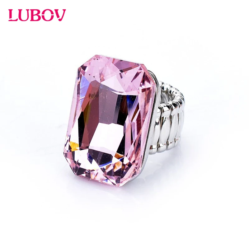 Big Ring For Women 7 Colors Big Resin Stone Fashion Elastic Stretch Finger Rings Jewelry Christmas Gift