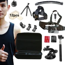 Gopro Accessories Set For Gopro 5 4 3+ 3 2 1EKEN H9R F60R W9R Xiaomi Yi 4K SJ4000 Action Cam with Head Strap Floating Stick