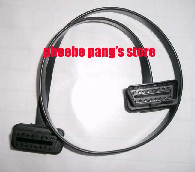 50 шт. плоский тонкий как лапша OBD OBDII OBD2 кабель удлинитель 16pin|obd2 cable|obdii obd2obd2 connector |