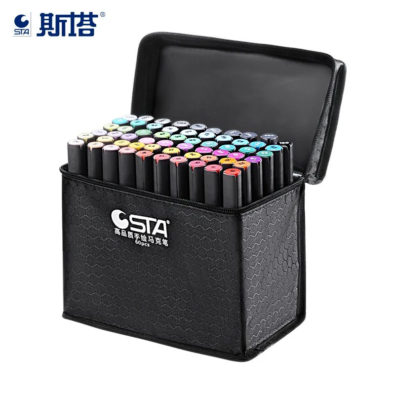 

STA 30/40/60/80 Colors Marker Set Sketch Alcohol Based Manga Markers Double Head Painting Brush Pen Art Supplies