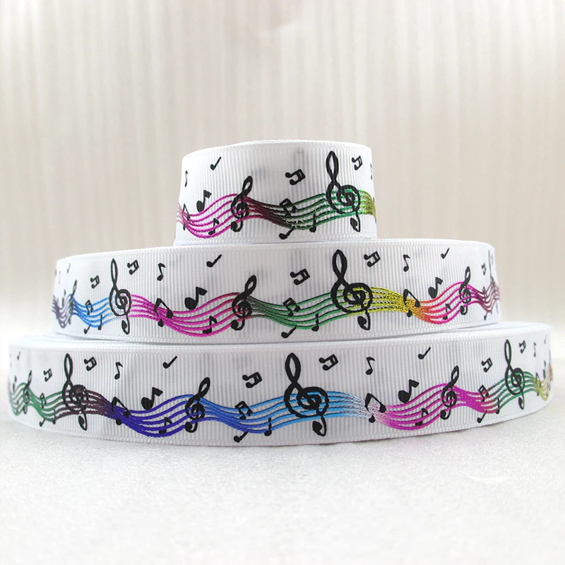 

DAvid accessories 5Y43704 7/8"(22mm) Music ribbon high quality printed polyester ribbon 5 yards, DIY handmade, wedding gift
