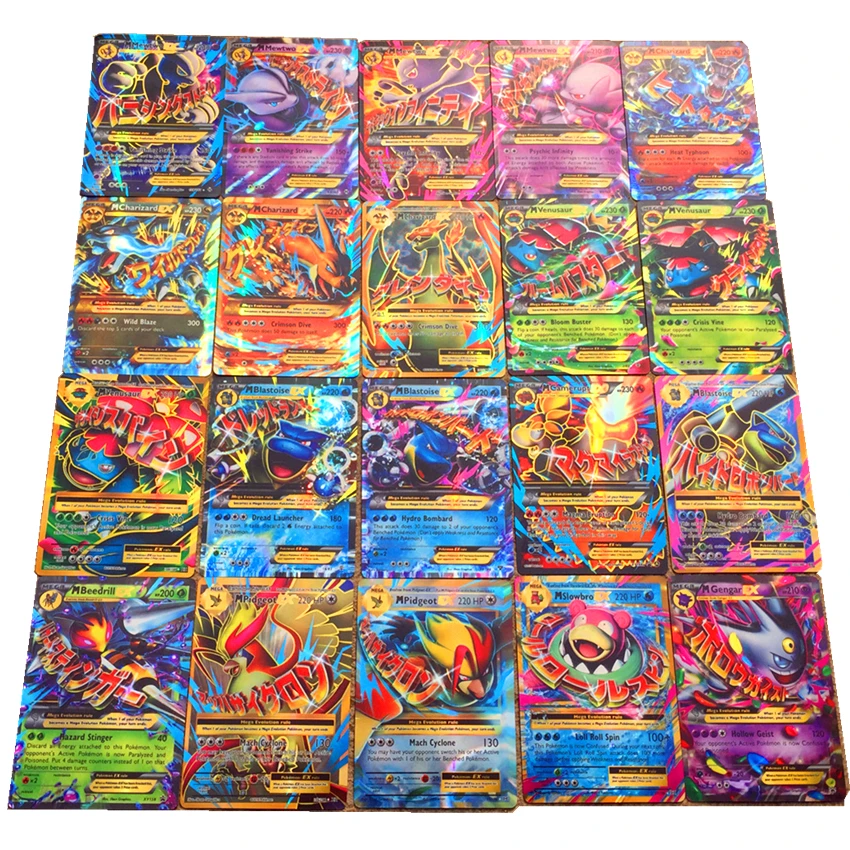 

100/200 Pcs English Trainer Shining Card Toys GX MEGA Trading For Cards Game Toys Mewtwo Battle Carte Children Gift