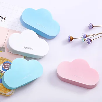 

New Arrival 1 Pc Cloud Shaped Rubber Eraser For Kids Pencil Eraser 58X35X7mm 4 Colors School Supplies Deli 71067