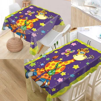 

Best Giraffe Animals Custom Table Cloth Rectangular Oxford Print Waterproof Oilproof Square Table Cover Party Tablecloth
