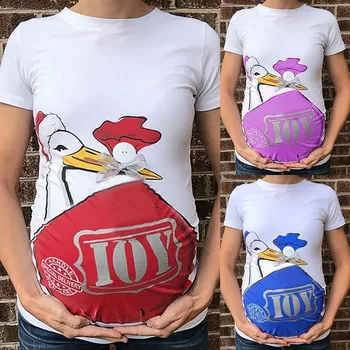 

Maternity Cute Funny Pattern Print Short Sleeve Casual T-shirt Pregnant Tops 02