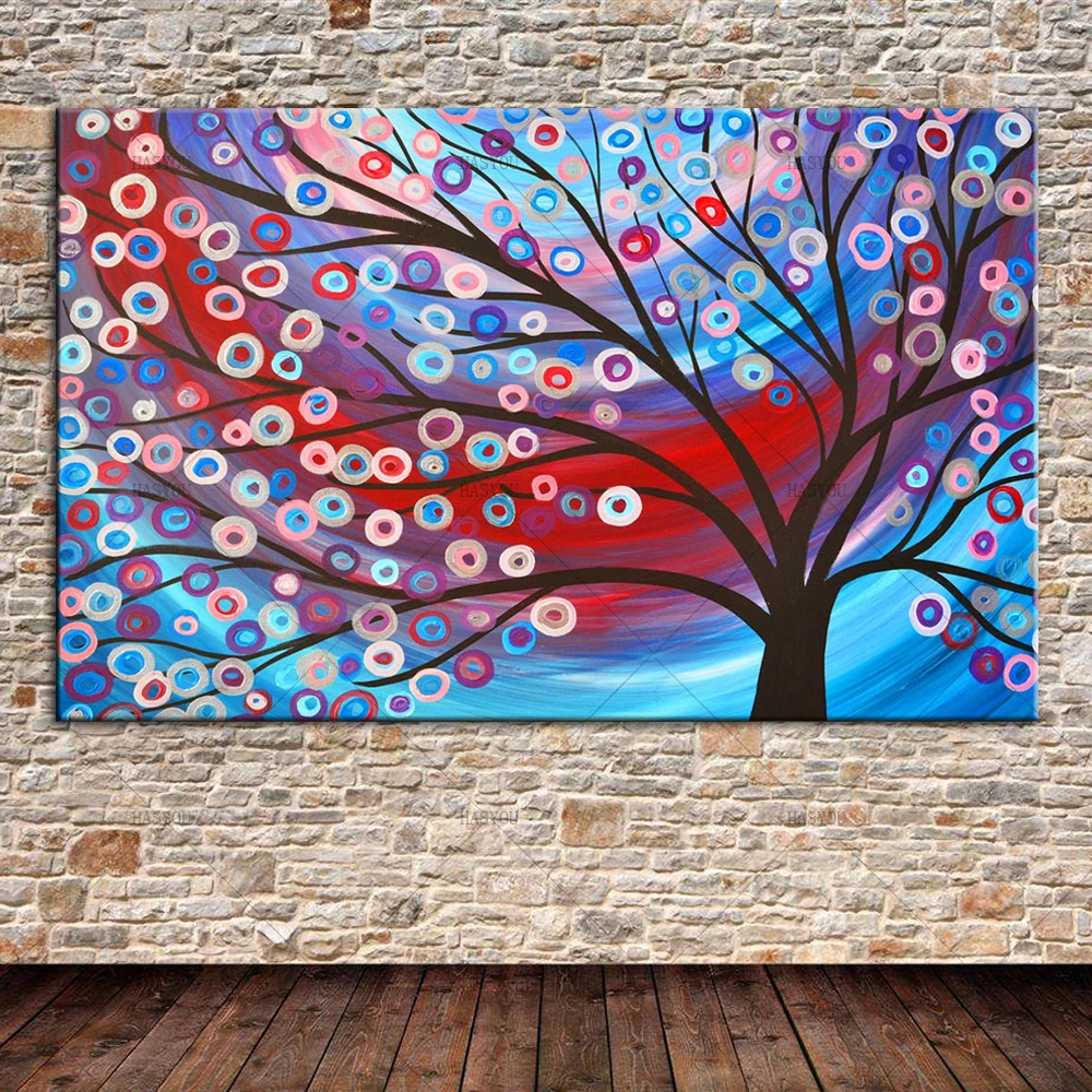 Abstract-Landscape-Money-Tree-Oil-Painting-Hand-Painted-Canvas-Art-Wall-Mural-Picture-Decoration-No-frame