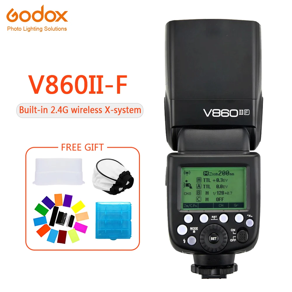 Godox V860 V860II F 2 4G TTL литий ионный аккумулятор Вспышка Speedlite для камеры Fujifilm X Pro2 T20 T1 T2