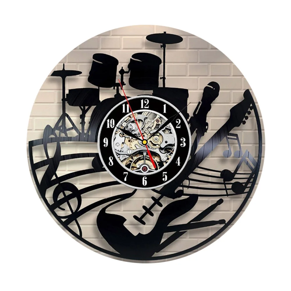Modern Wall Clock CD Record Musical Theme Art Clocks for Living Room