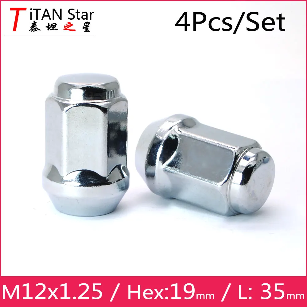 4pcs M12x1.25 Alloy Steel Wheel Lug