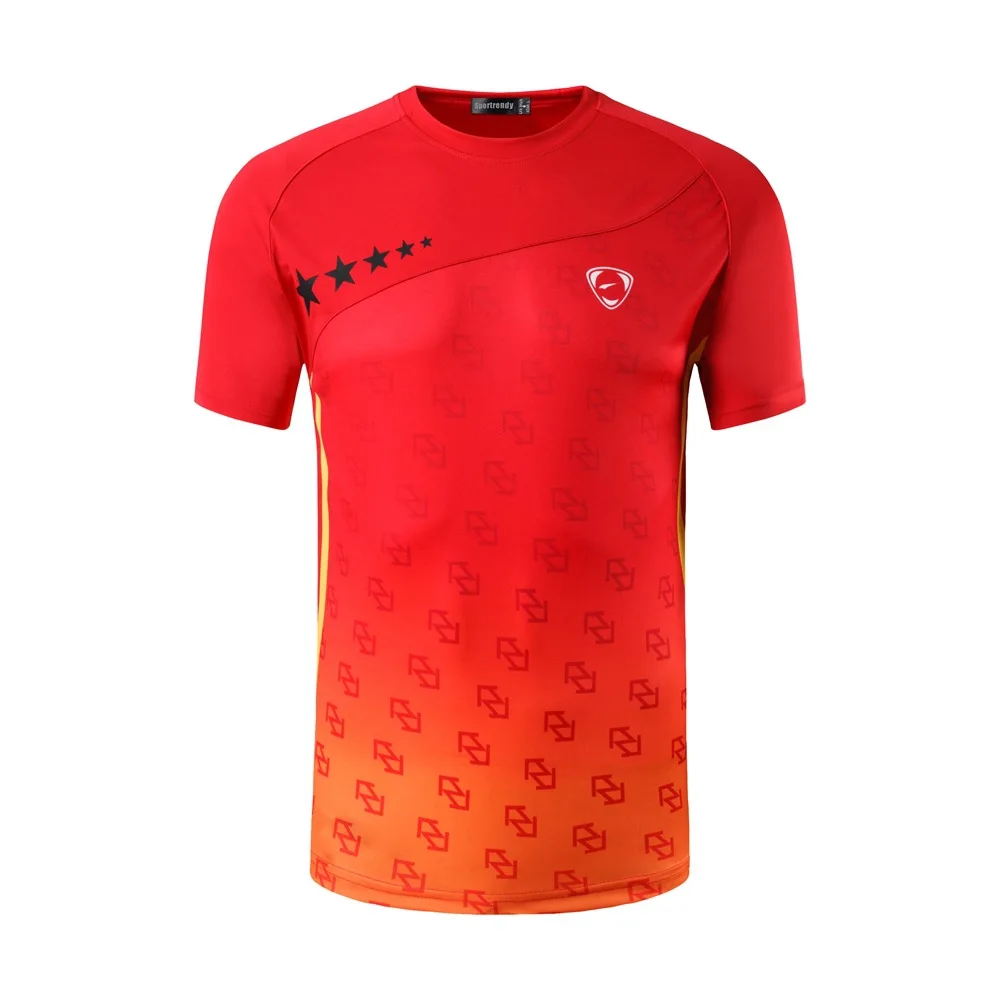 Los hombres directo T camisas cuello seco rápido corriendo fitness entrenamiento Polos tops camisetas ropa de bádminton ropa directo camisa de deporte