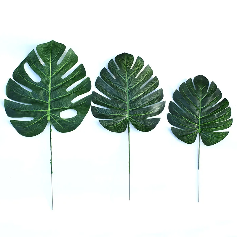 Искусственные растения монстера пластиковые тропические листья пальмы украшения дома сада Аксессуары фотографии декоративные листья
