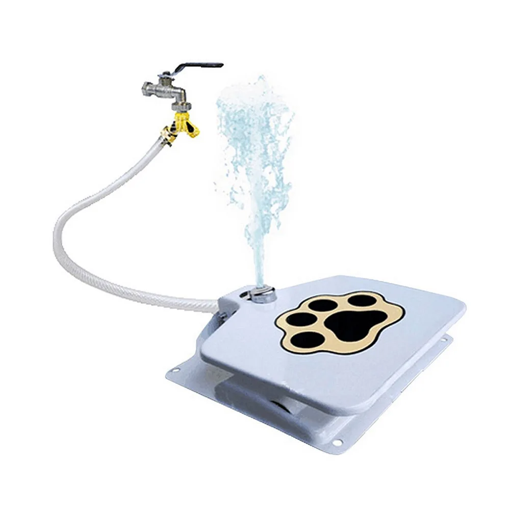 Pet Drinking Water Fountain Hose Step Spray Foot Pedal Water Bottle Pet
