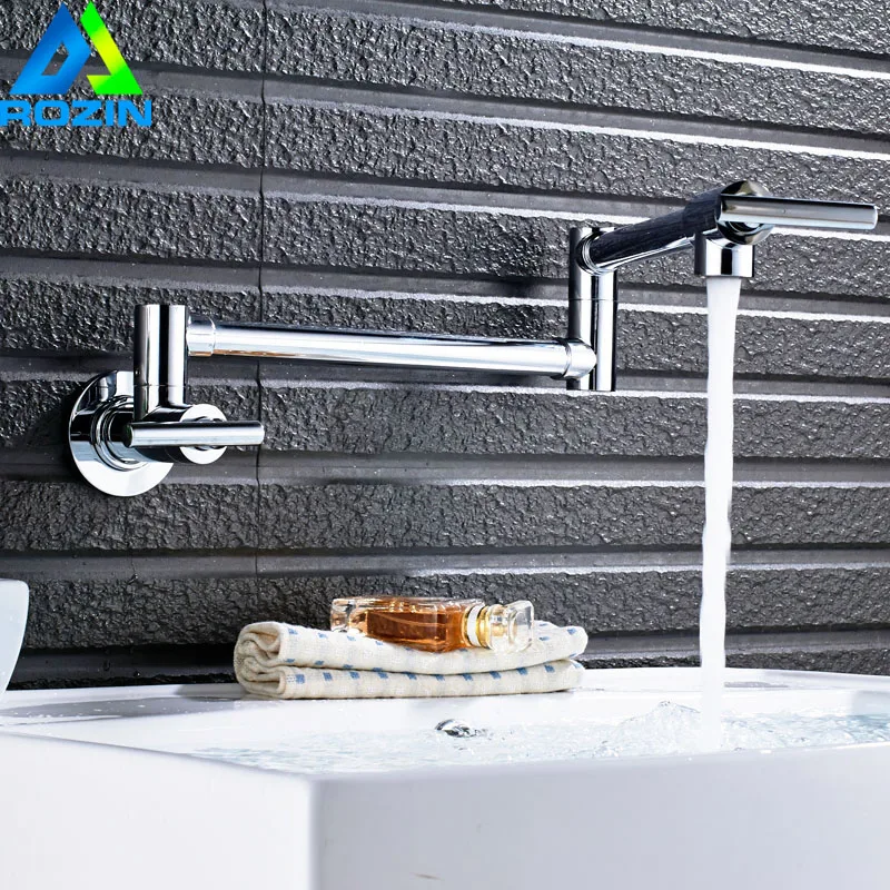 

Wall Mounted Swivel Folding Cold Water Basin Faucet Single Handle Retractable Rotary Bathroom Kitchen Water Taps