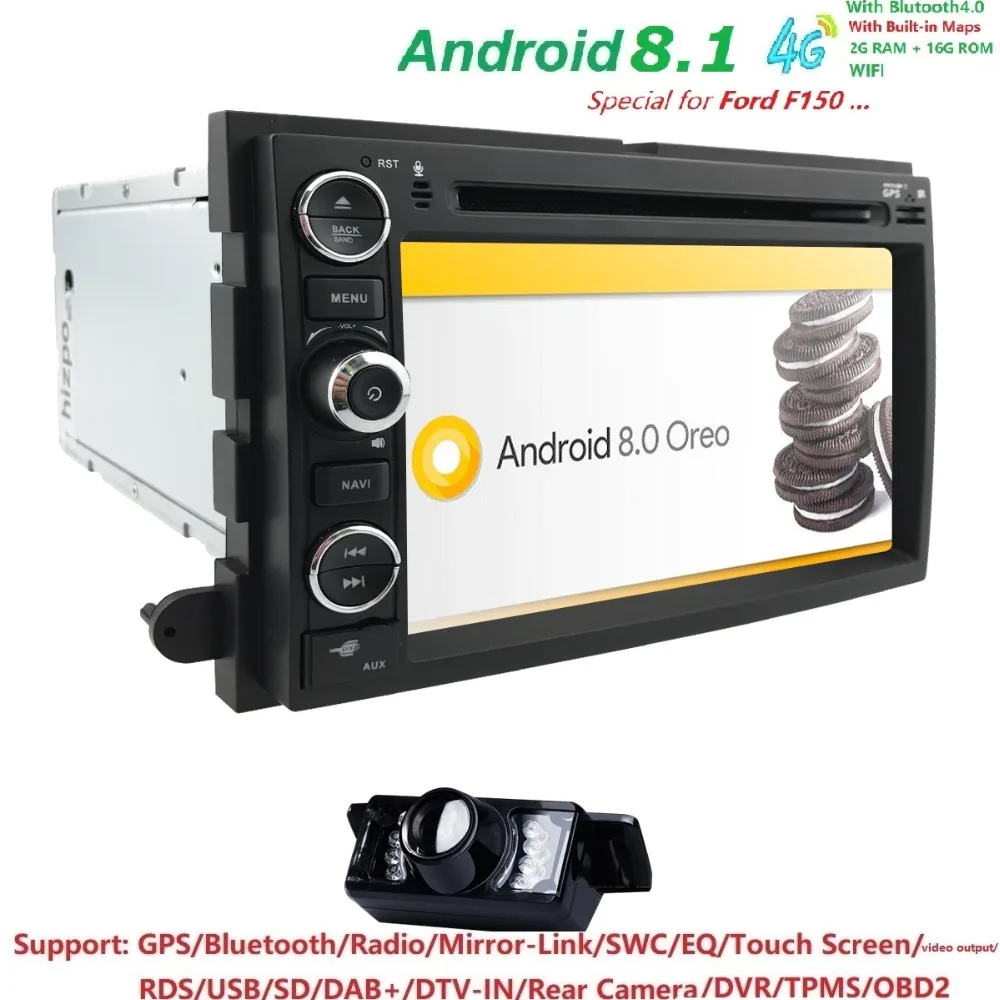 

1024*600 Pure Android9.0 Capacitive Screen Car DVD GPS For Ford Focus Fusion Expedition F150 F250 F500 Escape Edge Mustang 2GRAM