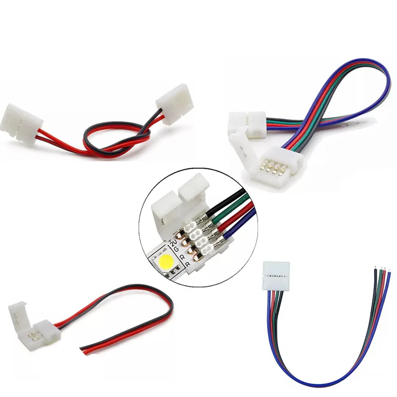 Разъем для светодиодной ленты 2 контактный 3 4 5 6 RGB CCT цветной 3528 5050 клеммы