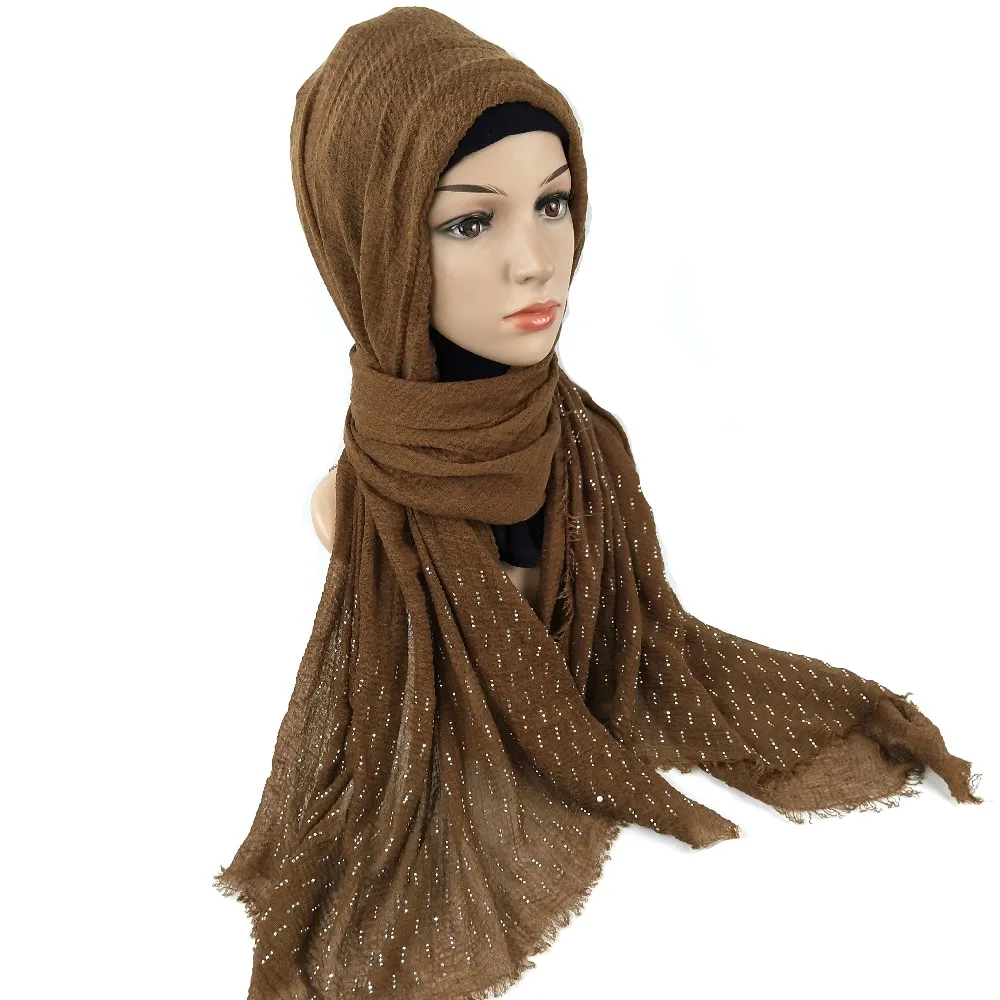 1 шт. Алмазная морщинка простая морщинка обертывание пузырьковый хлопок вискоза длинная шаль шарф женский жатый хиджаб шаль головной хиджаб шарф