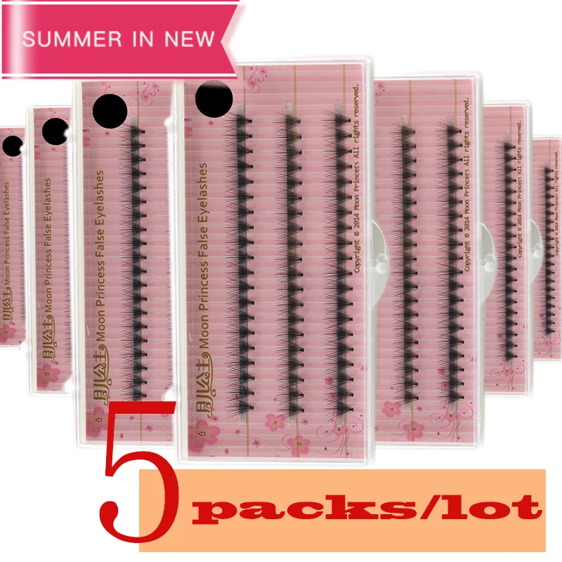 

5 cases/lot Fashion Professional Makeup Individual Cluster Eye Lashes Grafting Fake False Eyelashes trendy eyelash transplant