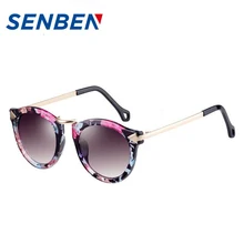 SENBEN 2017 New Big Round Frame Sun Glasses 4 Colors Summer Cat Eye Sunglasses Women Brand Designer oculos de sol