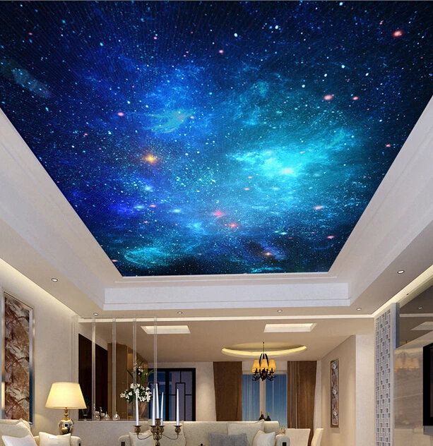 Custom ceiling wallpaper, fantasy star murals for the living room