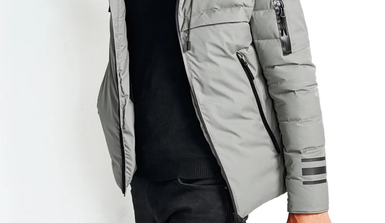 BOSIBIO, зимняя мужская куртка, высокое качество, повседневная, ветрозащитная, теплая, куртки и пальто, облегающие, серые, парки, горячая Распродажа 89820