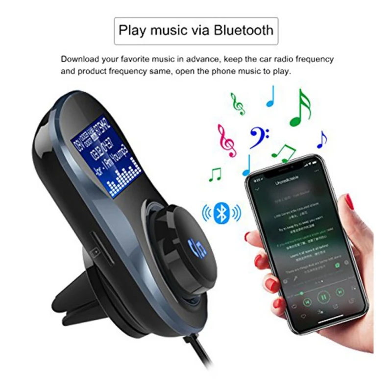 

Bluetooth FM Transmitter Free Hand Audio Car Mp3 Player Wireless FM Modulator Handsfree Bluetooth Car Kit With LCD Display