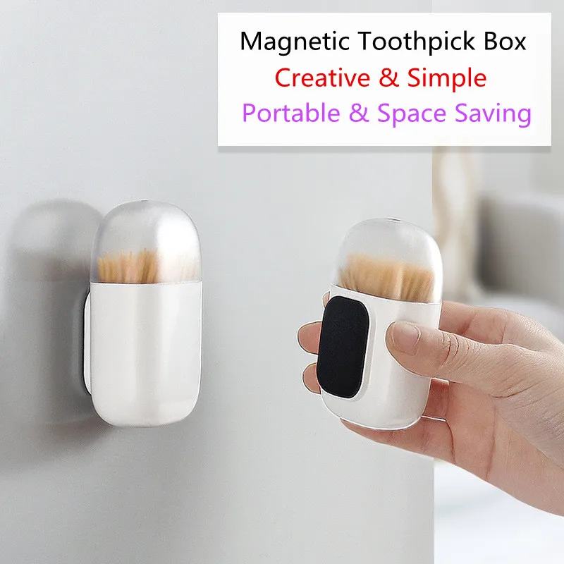 

Nordic Ins Magnetic Toothpick Holder Refrigerator/Microwave Magnetical Toothpick Organizer Portable Toothpick Storage Container