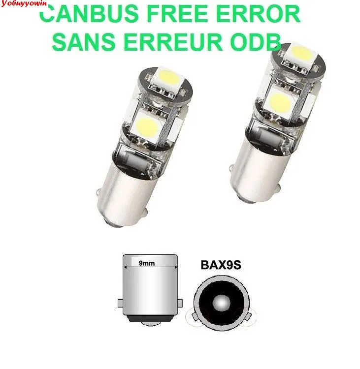 

Free Shipping 10 Pcs VEILLEUSE LED SMD C4 PICASSO BAX9S H6W BLANC 6000K ANTI ERREUR 12V