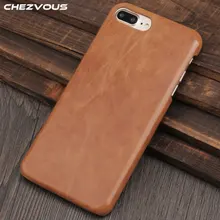 CHEZVOUS For iPhone 7 8 Plus Back Cover Case Retro Matte Leather Phone Case For iPhone 7 8 Ultra Thin Back Cover Coque 5 colors protective abs matte back cover case for iphone 5 yellow