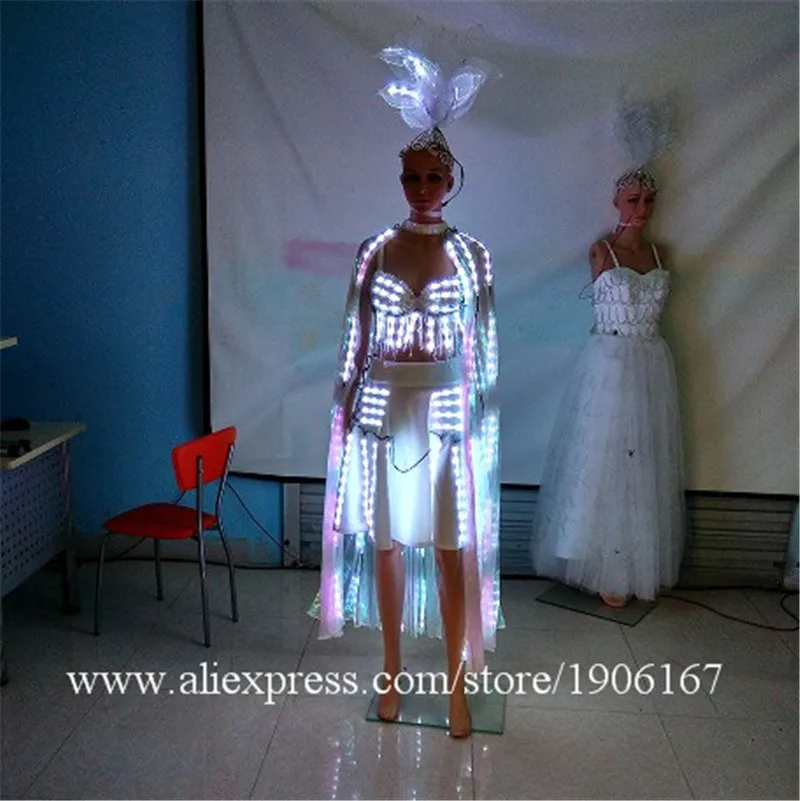 3 Sets Led Light Costume Flashing Luminous Growing Halloween Cloak Party Dress Dancing Wear For Club Party Bar Christmas1