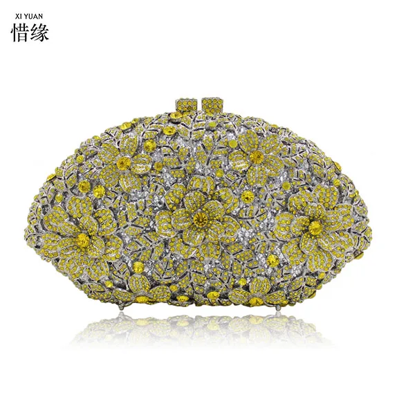 XIYUAN женские вечерние клатчи с кристаллами маленькие сумочки Minaudiere Свадебный