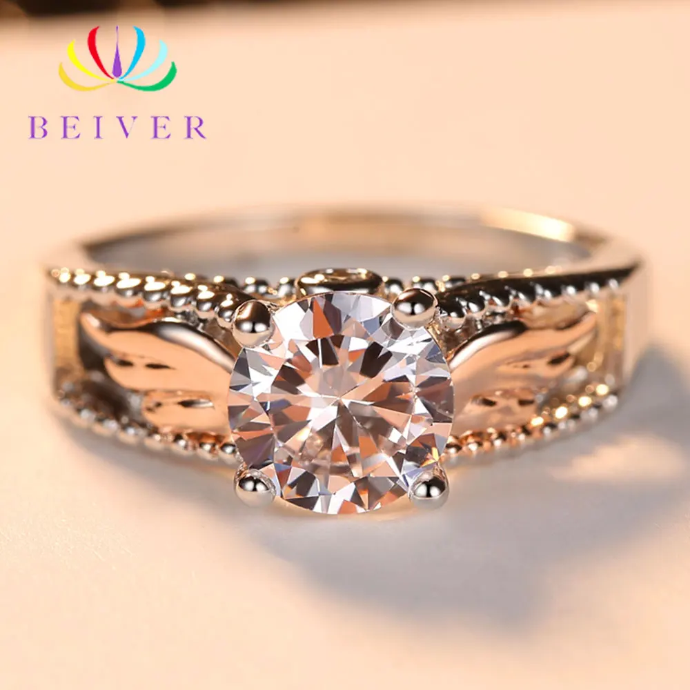 

Beiver 2019 New Arrivals Women's Fashion Ring Exquisite Round Zircon Wedding Jewelry Drop Shipping