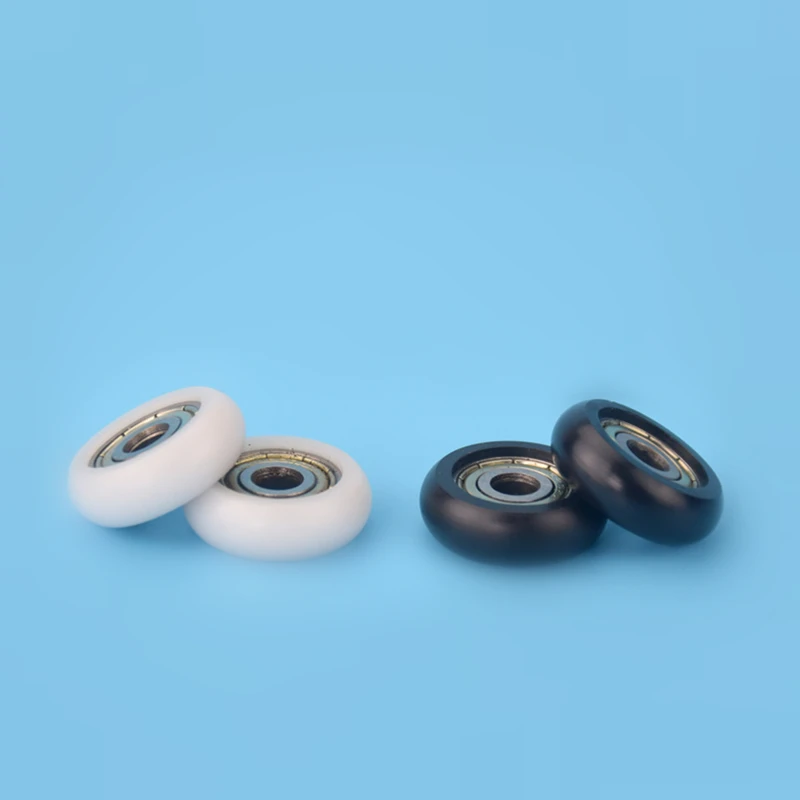 10X Nylon Plastic Carbon Steel Pulley Wheels Roller Groove Bearings 5x21.5x7 LL