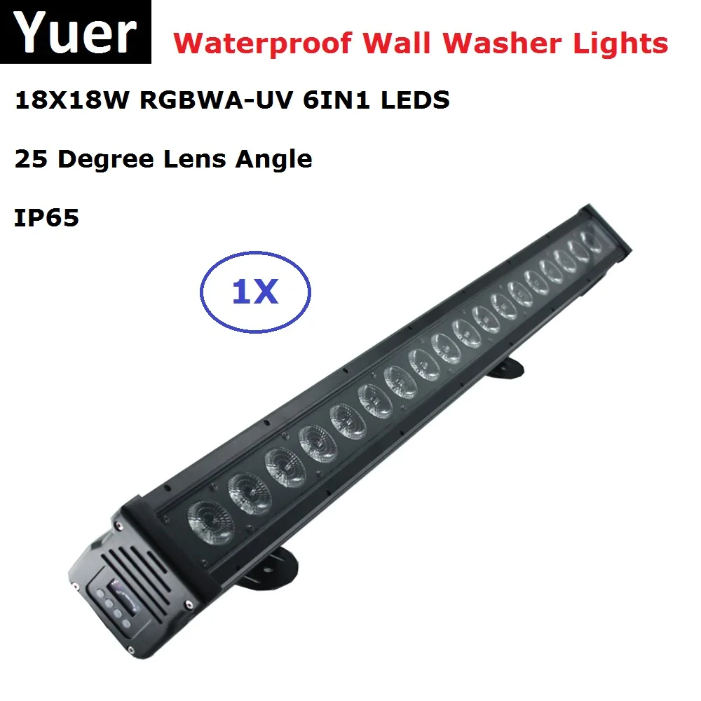 

LED Bar 18X18W RGBWA-UV 6IN1 LED Wall Washer Lights IP65 DMX Floodlights For Dj Bar Disco Lights Party Christmas Decorations