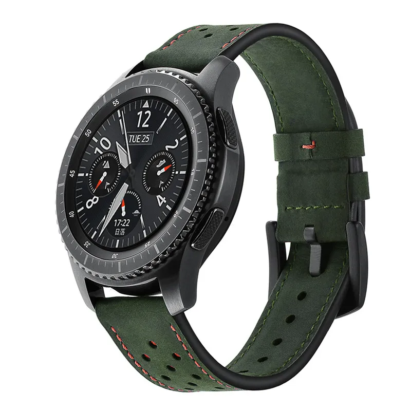 22 мм ремешок для часов Galaxy watch 46 мм samsung gear S3 Frontier браслет из натуральной кожи huawei часы gt ремешок Amazfit gtr 47 мм