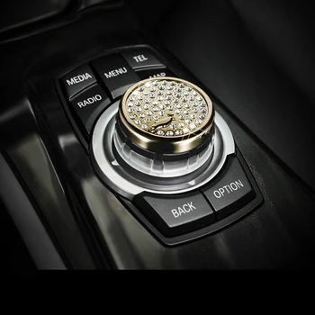 

Car styling Zinc Alloy Diamond Style Center Button Case Cover Interior Trim Decoration For BMW 7 Series F01 F02 2009-2015