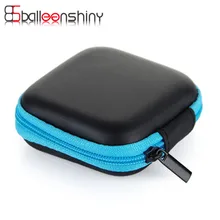 BalleenShiny Mini Square Headphone Wire Case Container Zipper Data Cable SD Card Storage Bag Holder Portable Earbuds Organizer