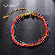 Wando высокое качество четыре Цвет браслет из маленьких бусин простую жизнь аксессуары Для женщин браслеты с подвесками фестиваль вечерние Рождественский подарок b4