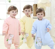 0-5 летний ребенок спальный мешок сплит ноги младенца хлопка спальный мешок anti-kick одеяло съемный рукава дети зимой утолщение