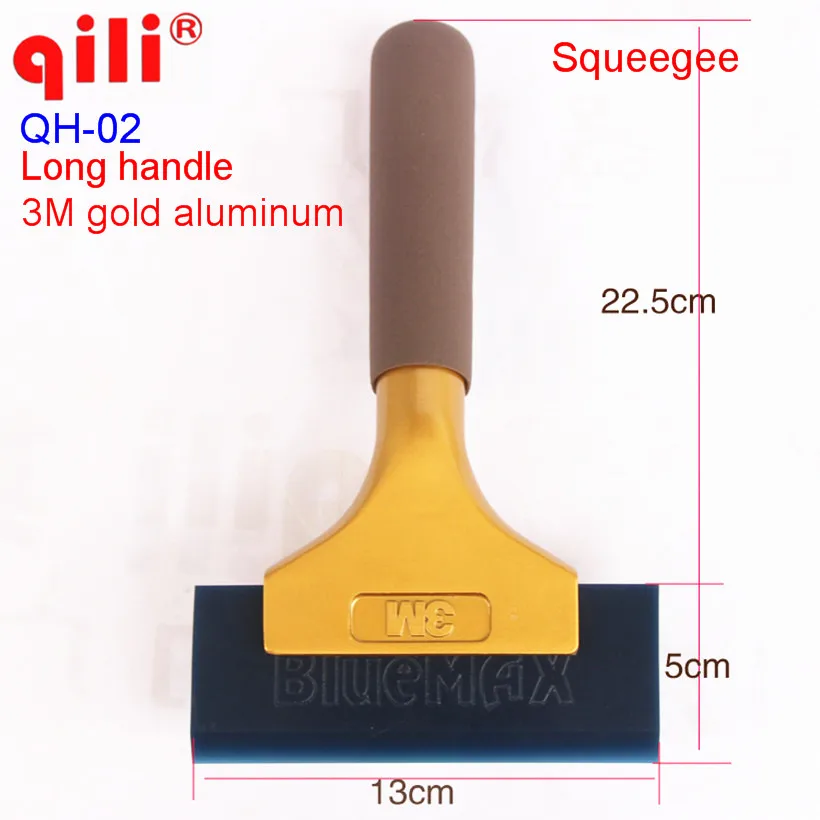 

gold 20cm long aluminum handle scraper tint tools car wrap tools suit kit rubber hand scraper with 22.5x13cm