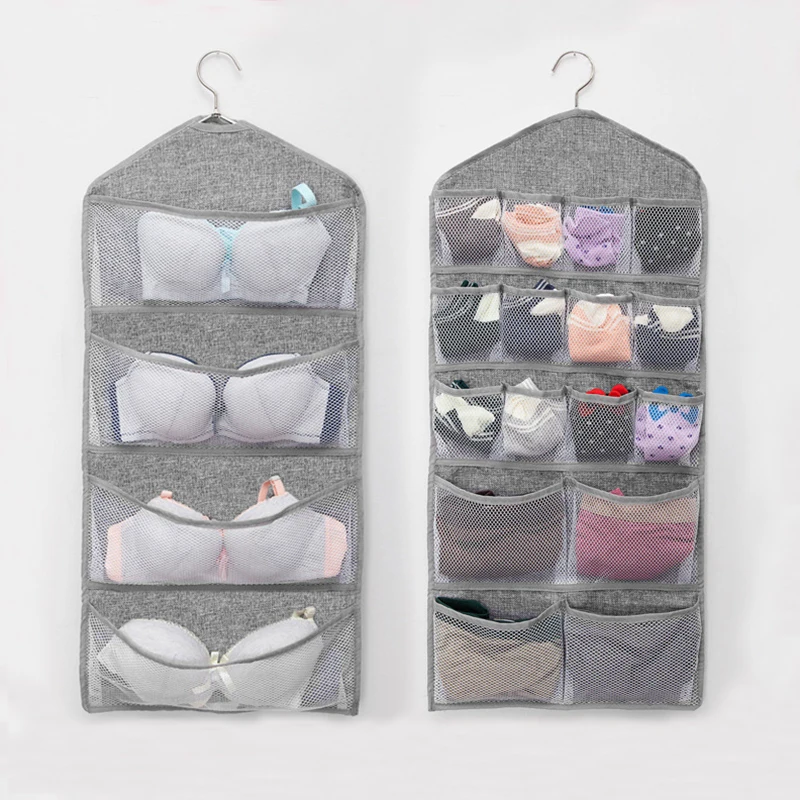 

Pocket Pouch Hanging Organizers Storage Bag Decor Hanger Clothing Underware Socks Bra Door Wall Wardrobe Accessories Products